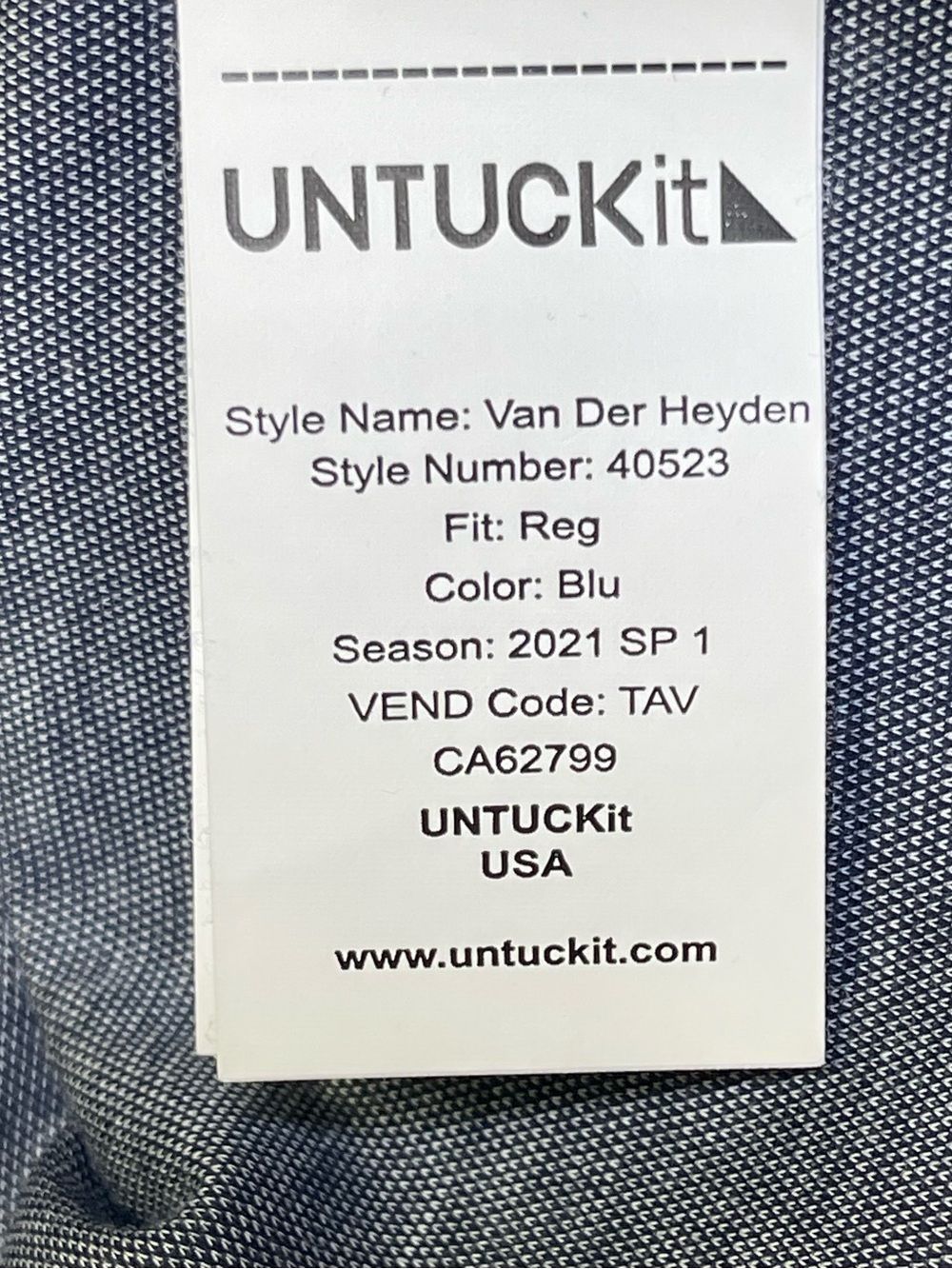 UNTUCKit Men's "Van Der Heyden" Short Sleeve Polo Gray Blue XX-Large 100%Cotton - Picture 5 of 10